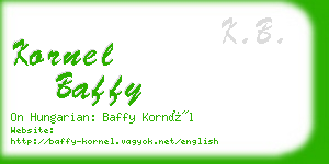 kornel baffy business card